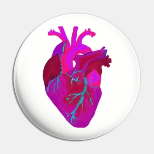 Anatomical neon heart Pin