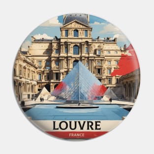 Musee du Louvre France Tourism Vintage Poster Pin