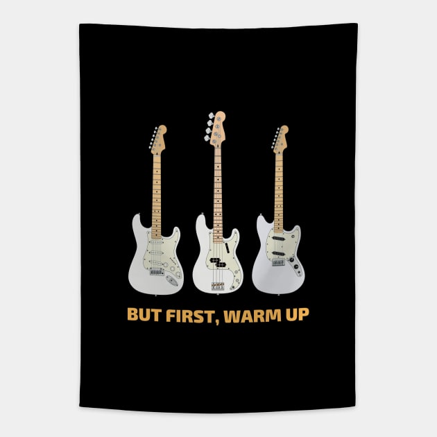 But First, Warm Up Guitars and Bass Tapestry by nightsworthy