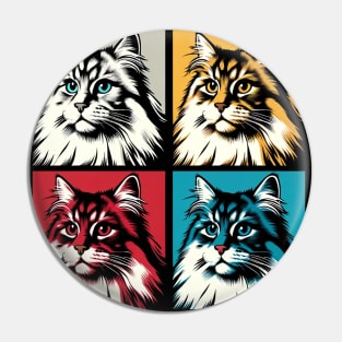 Siberian Cat Pop Art - Cat Lovers Pin