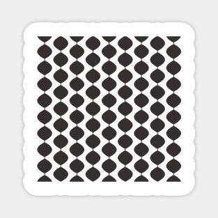 Mid Century Modern Retro 60s Waves Pattern  (Darker Cool Brown) Magnet