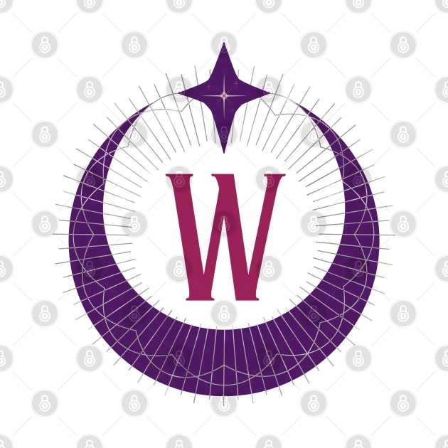 W - Moon Monogram by Mazzlo Shop