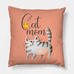 Mom of the Gray Cat Pillow