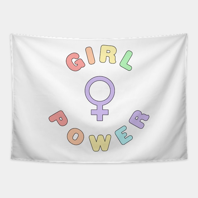 Girl Power Pastel Colors Tapestry by lukassfr