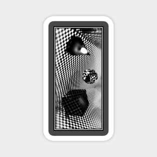 Black and White Geometric Shapes Magnet