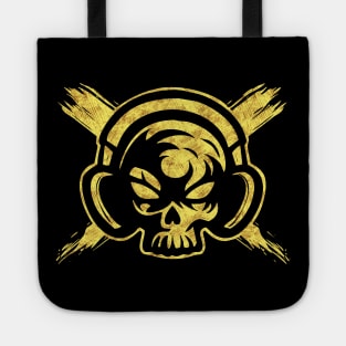 ✪ Skull with Headphones ✪ Abstract Tribal Tattoo Style Tote