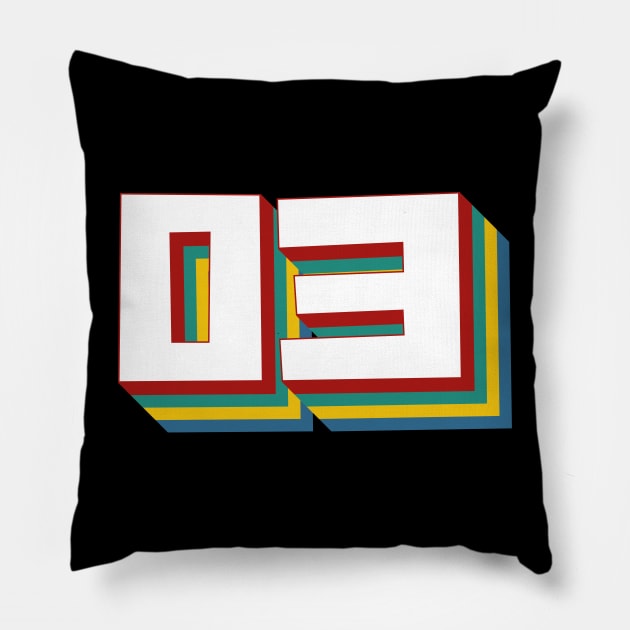 Number 3 Pillow by n23tees