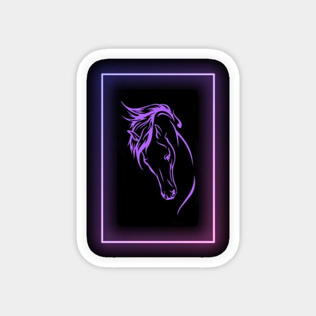 Neon Horse Purple Magnet by NICHE&NICHE