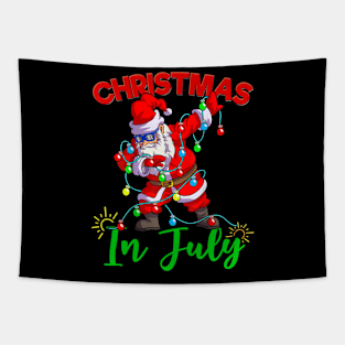 Dabbing Santa T Shirt Christmas in July Tapestry