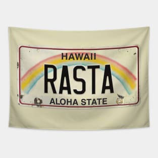 Vintage Hawaii License Plate RASTA Tapestry