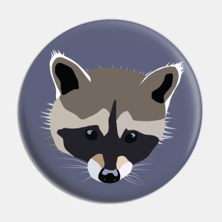 Raccoon Face cute illustration Pin