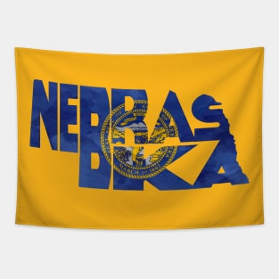 Nebraska Typo Map Tapestry