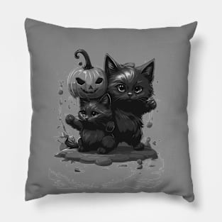 Playing Pumpkin B&W Pillow