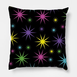 Starry Asterisk Pattern (Neon) Pillow