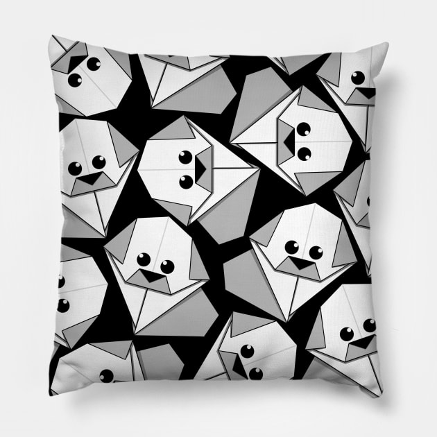 Origami Puppy Black Pillow by Sketchbook ni Abi