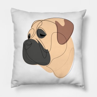 Bullmastiff - continuous line Pillow