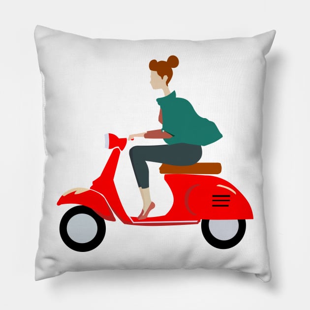 Vespa Girls Pillow by arashbeathew