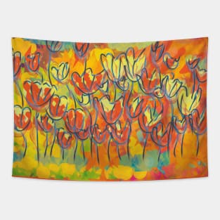 Vintage botanical blooming flowers Tapestry