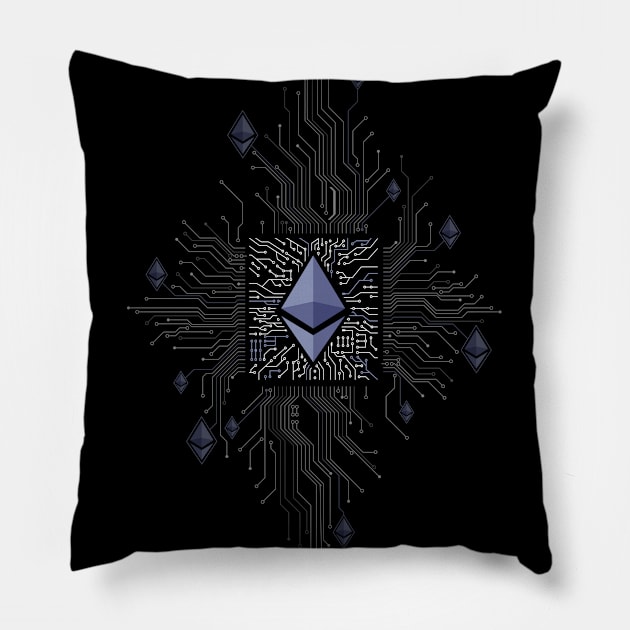 Ethereum circuit Pillow by Bomdesignz