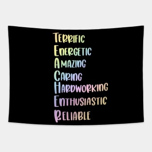 Teacher adjectives - inspirational teacher quote Tapestry