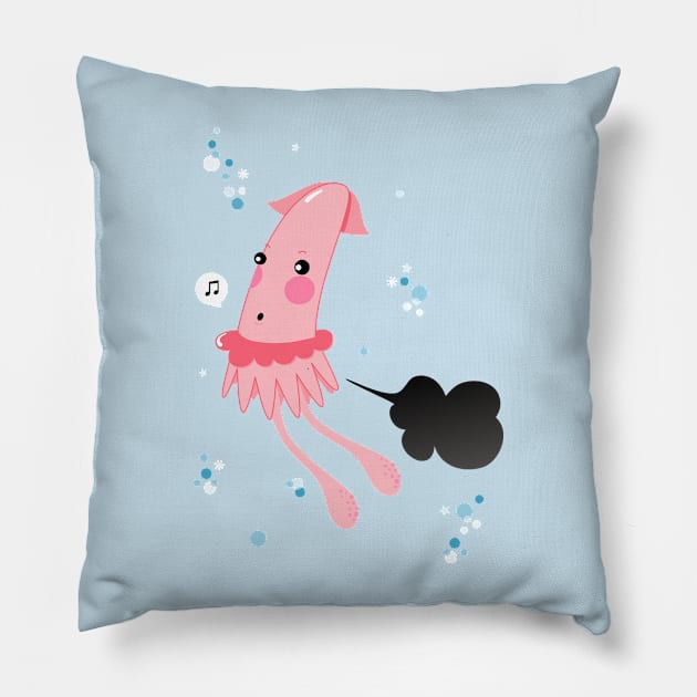 Aquatic Leaks. Squid Troubles. Pillow by PolitaStore