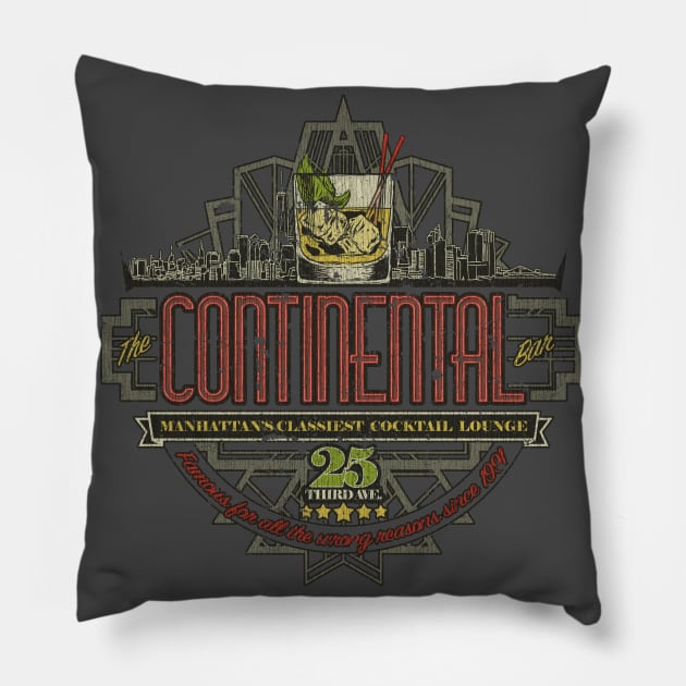 The Continental Bar NYC Vintage Pillow by JCD666