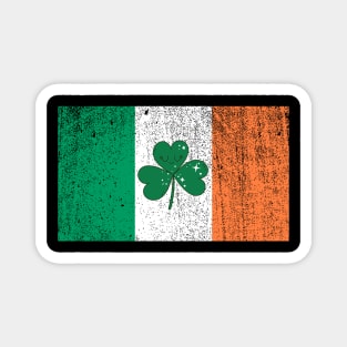 Distressed Ireland Flag Cute Irish Shamrock Saint Patricks Day Magnet