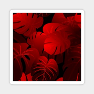 Moody Monstera Red Repeat 5748 Magnet