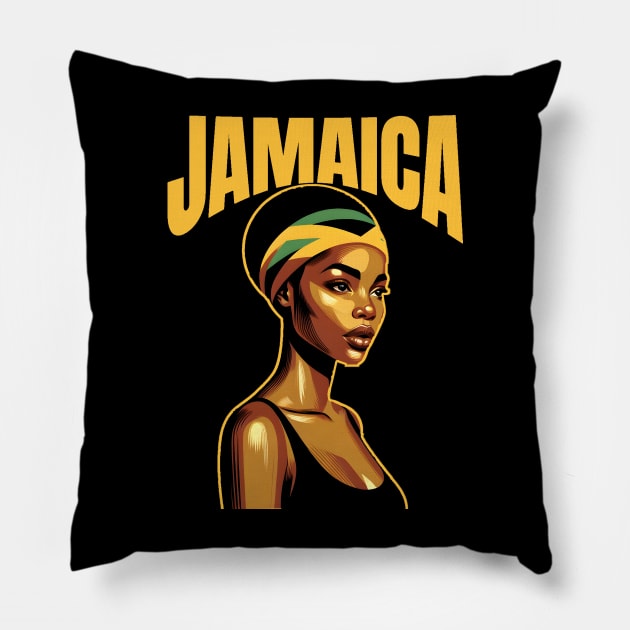 Jamaica Flag Pride Pillow by Merchweaver