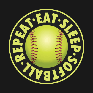 EAT SLEEP SOFTBALL REPEAT CIRCLE OF LIFE T-Shirt