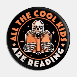 All The Cool Kids Are Reading Funny Skeleton Reading Books Pin