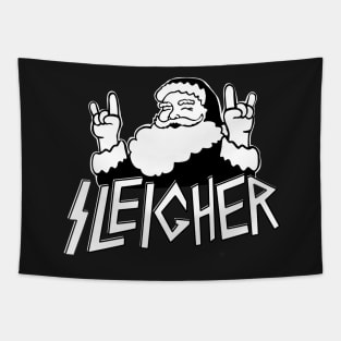 Santa goes Metal Santa Sleigher Funny Christmas for Metalheads Tapestry