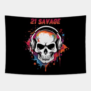 skull 21 savage Tapestry