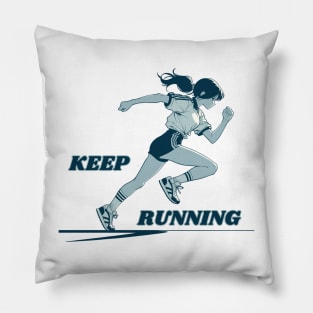 Motivational Running Girl Pillow