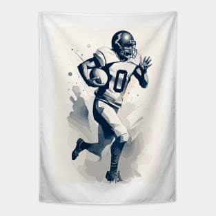 ✪ Football Player Portrait ✪ Abstract Vector Art Illustration Tapestry