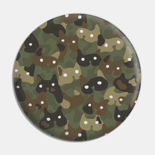 Ghostly camouflaging cats are watching you in khaki Pin