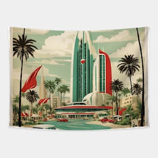 Ajman United Arab Emirates Vintage Travel Tourism Tapestry