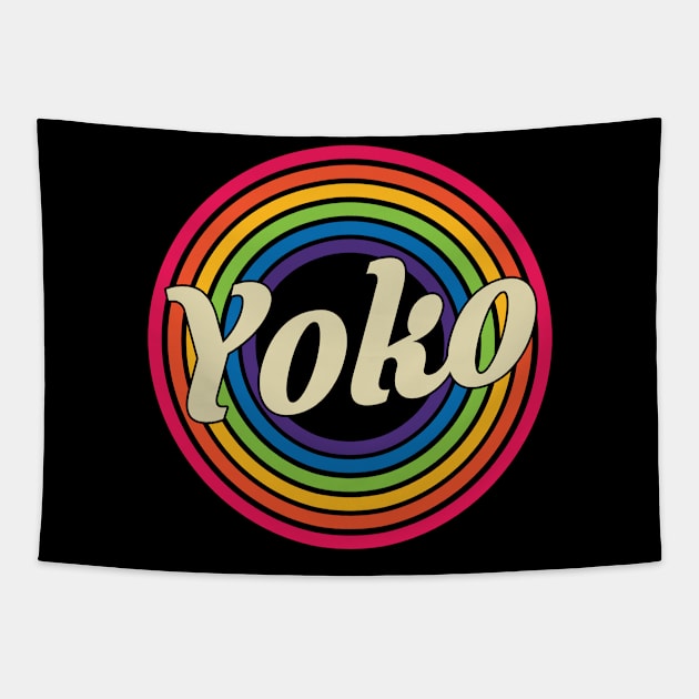 Yoko - Retro Rainbow Style Tapestry by MaydenArt