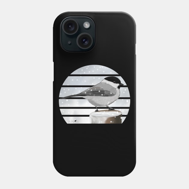 Willow Tit Bird Illustration Phone Case by jzbirds