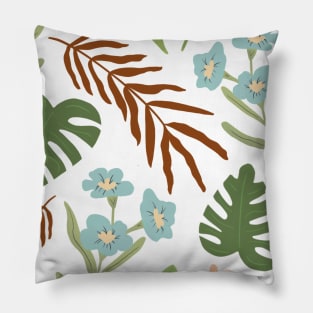 Leaf and Flower Pattern Pillow