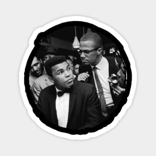 Malcom X and Muhammad Ali - Circle Magnet