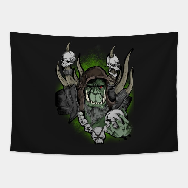 Orc Warlock Guldan Tapestry by RatKingRatz