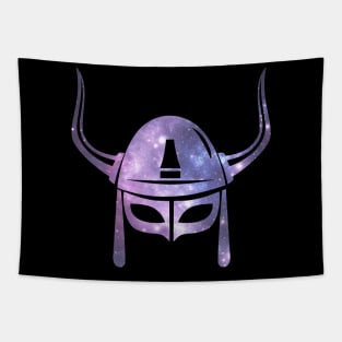 Samurai Ninja War Helmet in Space Tapestry