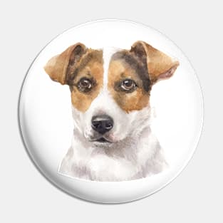 Jack Russell Terrier Watercolor Art Pin