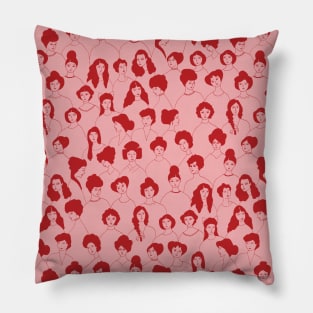 Women pattern in red Pillow