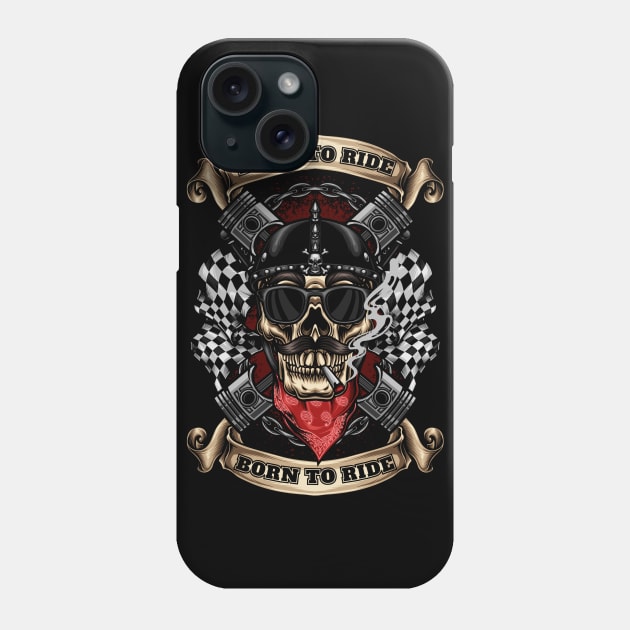 biker skull Phone Case by YulsArtwork