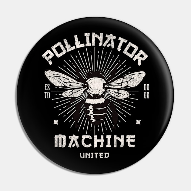 Bee Vintage Classic Save The Bees Pollinator Machine United Pin by InktuitionCo