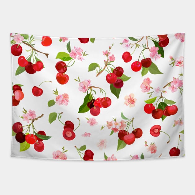 Cherry Pattern 1 Tapestry by B&K