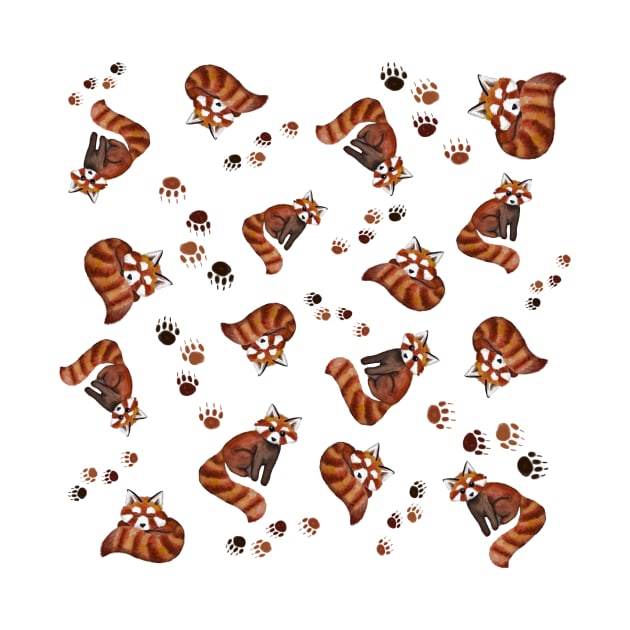 Red Panda Pattern by JessieFroese