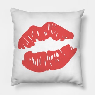 Red lips mark drawing Pillow